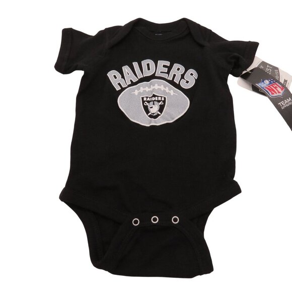 NFL Las Vegas Raiders Set of 2 Infant 0/3m Black Bodysuits One Piece Creeper - Picture 2 of 9